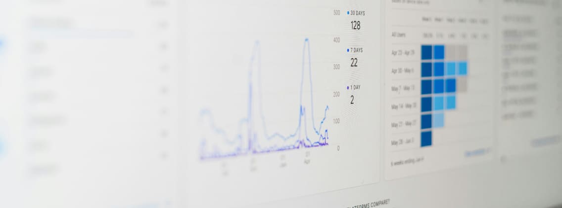 A close-up of an analytics dashboard displaying data visualizations, including line graphs and heatmaps, representing data-driven insights and business performance tracking